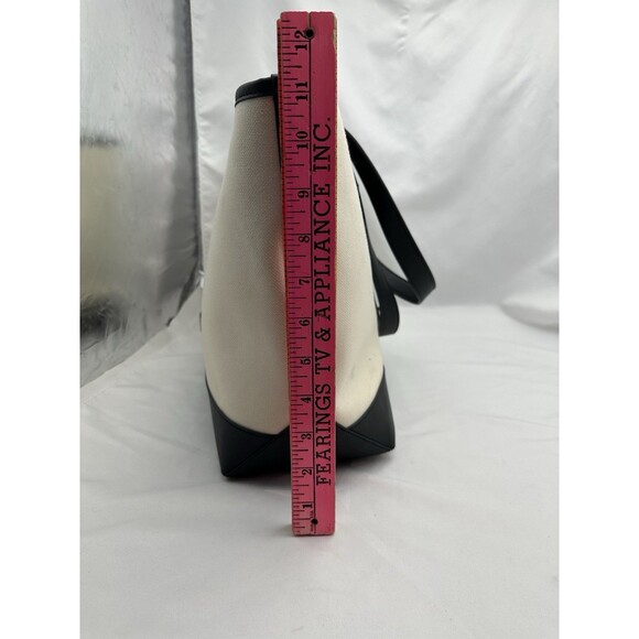 MLB Korea New York Yankees Canvas Tote Bag Big Logo Beige Black FLAWS READ - Picture 8 of 16